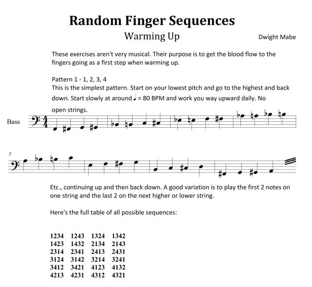 Random Finger Sequences